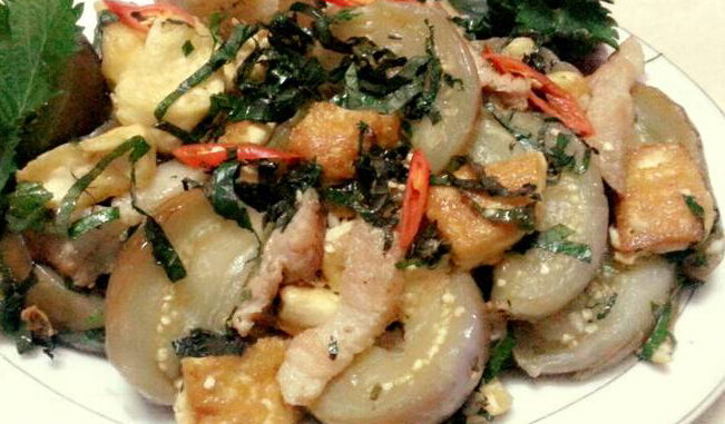 Cà tím xào thịt